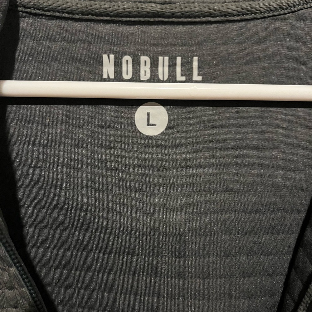 NOBULL Men's Dark Gray Quilted Zip-Up Sweater - Picture 3 of 4